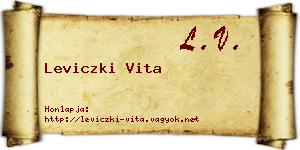 Leviczki Vita névjegykártya